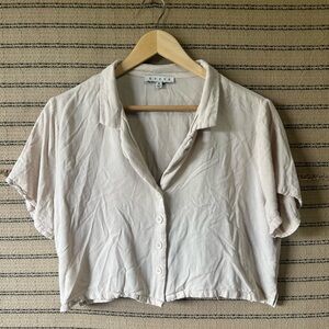 HYFVE Cream Boxy Button-Up Women's Top